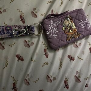 Vera Bradley cogsworth zip id case and beauty and the beast wide loop keychain